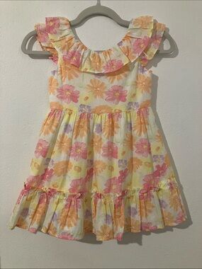 Janie and Jack Bold Floral Tea Party Sunday Best Ruffle Dress